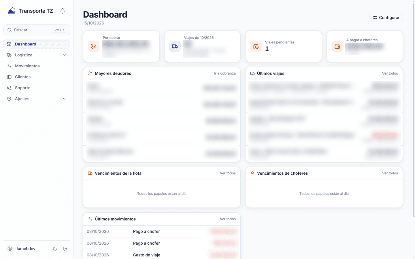 Transporte TZ - Logistics Company Management System